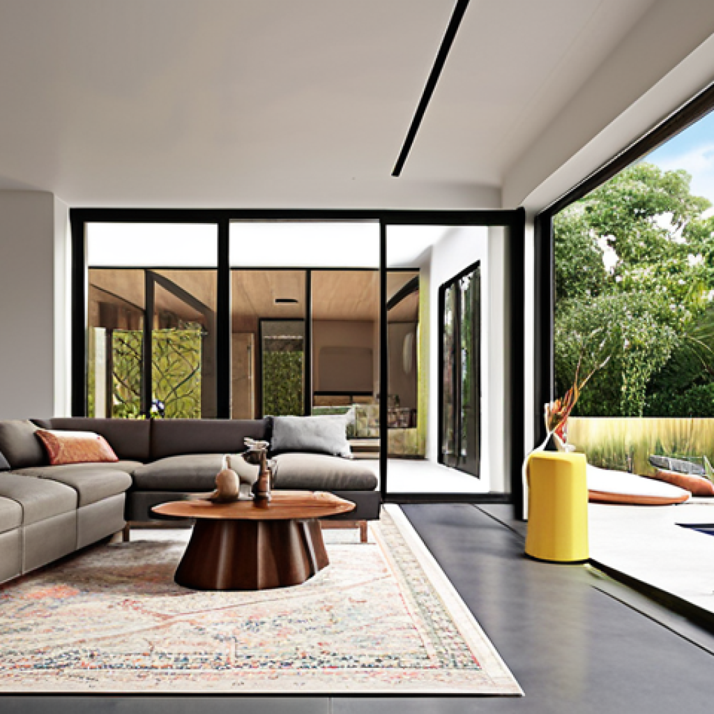 **Prompt 1: Seamless Collaboration & Harmonious Space**
    "Architectural visualization of a stunning modern building, showcasing the perfect collaboration between an architect and an interior designer. The exterior features clean lines and large, strategically placed windows. The interior is visible through these windows, revealing a bright, open-plan living space with harmonious color palettes, comfortable, contemporary furniture, and abundant natural light. The design emphasizes functional beauty and a seamless flow between indoor and outdoor spaces, with a subtle nod to South Asian design sensibilities."