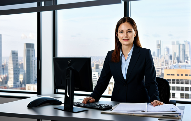 실내건축기사와 산업기사의 차이 - Modern Office Interior**

"A modern office interior, featuring a professional businesswoman in a mod...